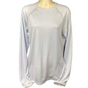 Patagonia Athletic Shirt -Women's Sz Med -Ice Blue -Long-Sleeve - 100% Polyester